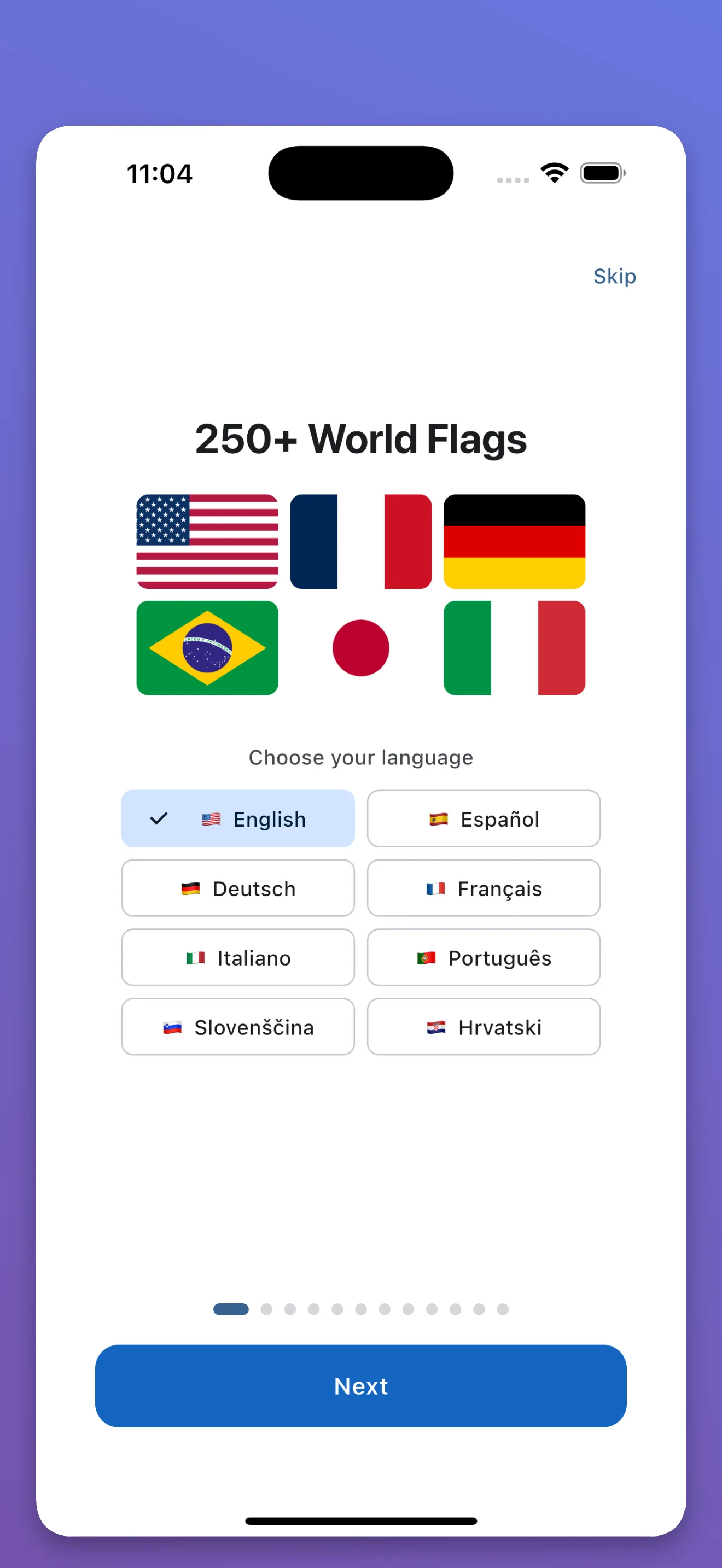 FanScreen 250+ world flags