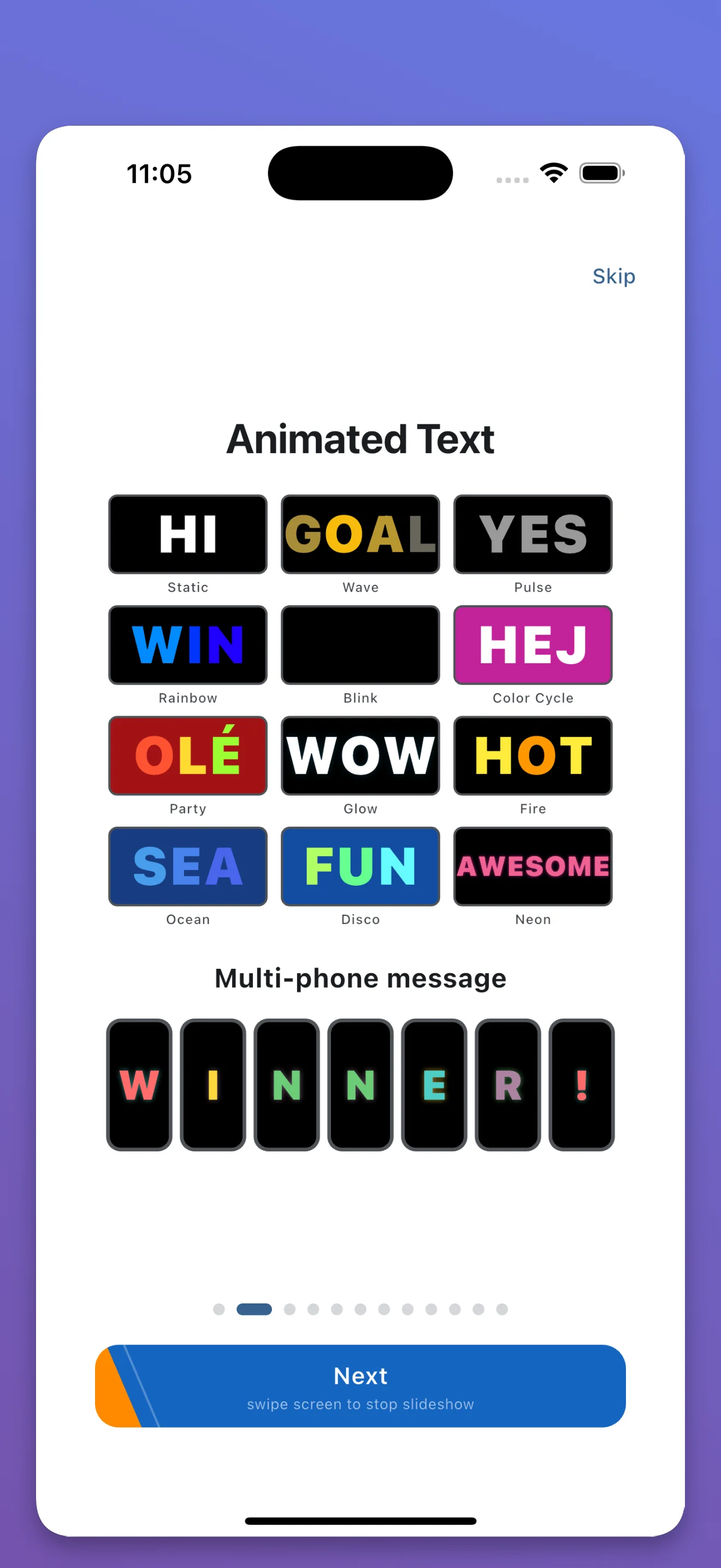 FanScreen LED text animation