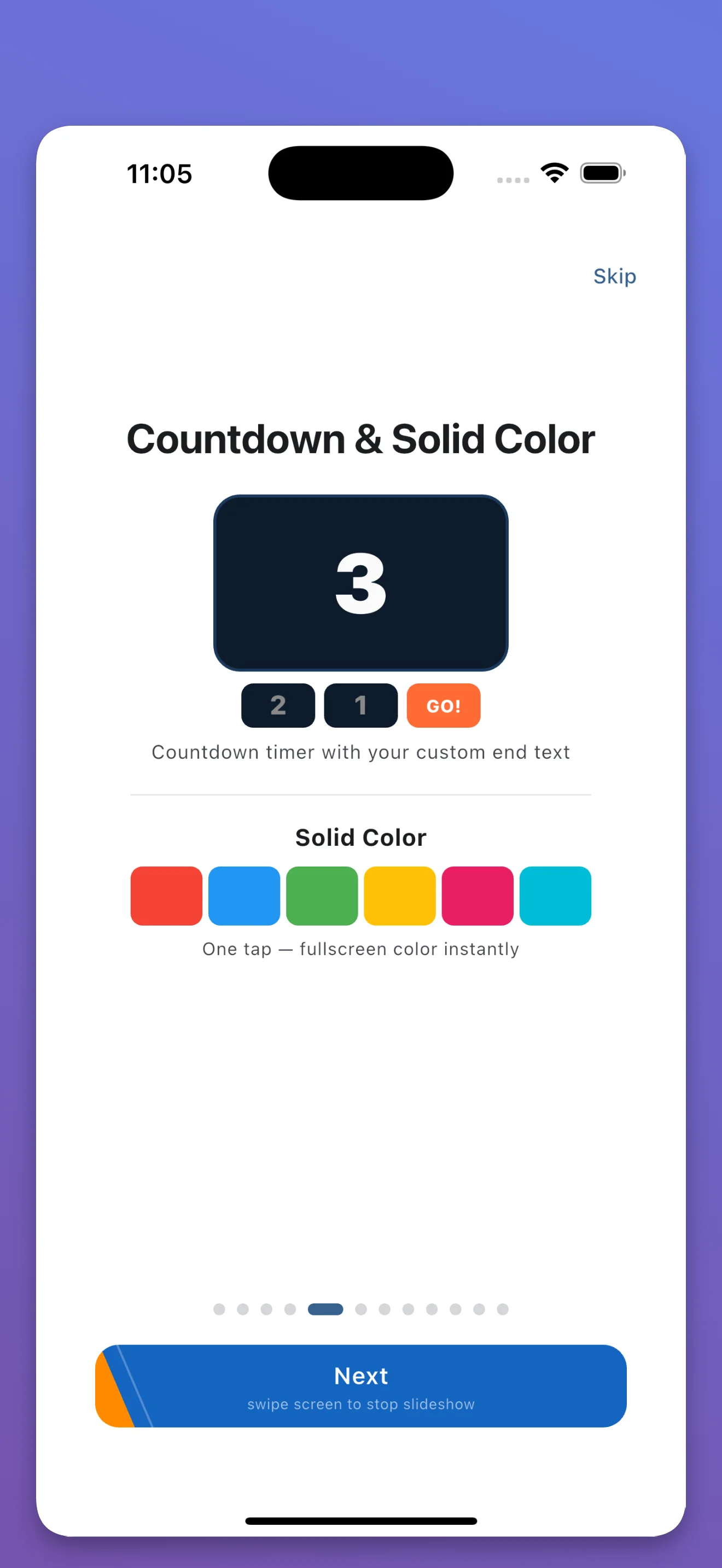 FanScreen countdown timer