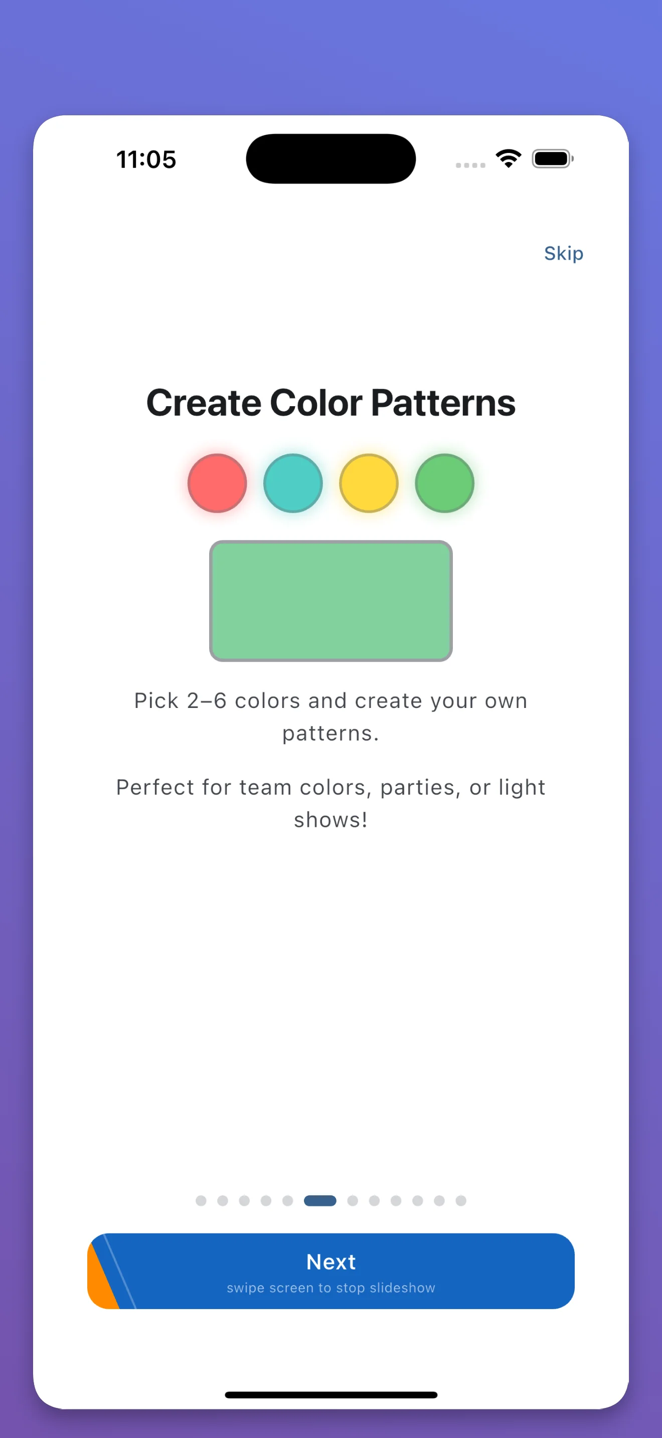 FanScreen color patterns
